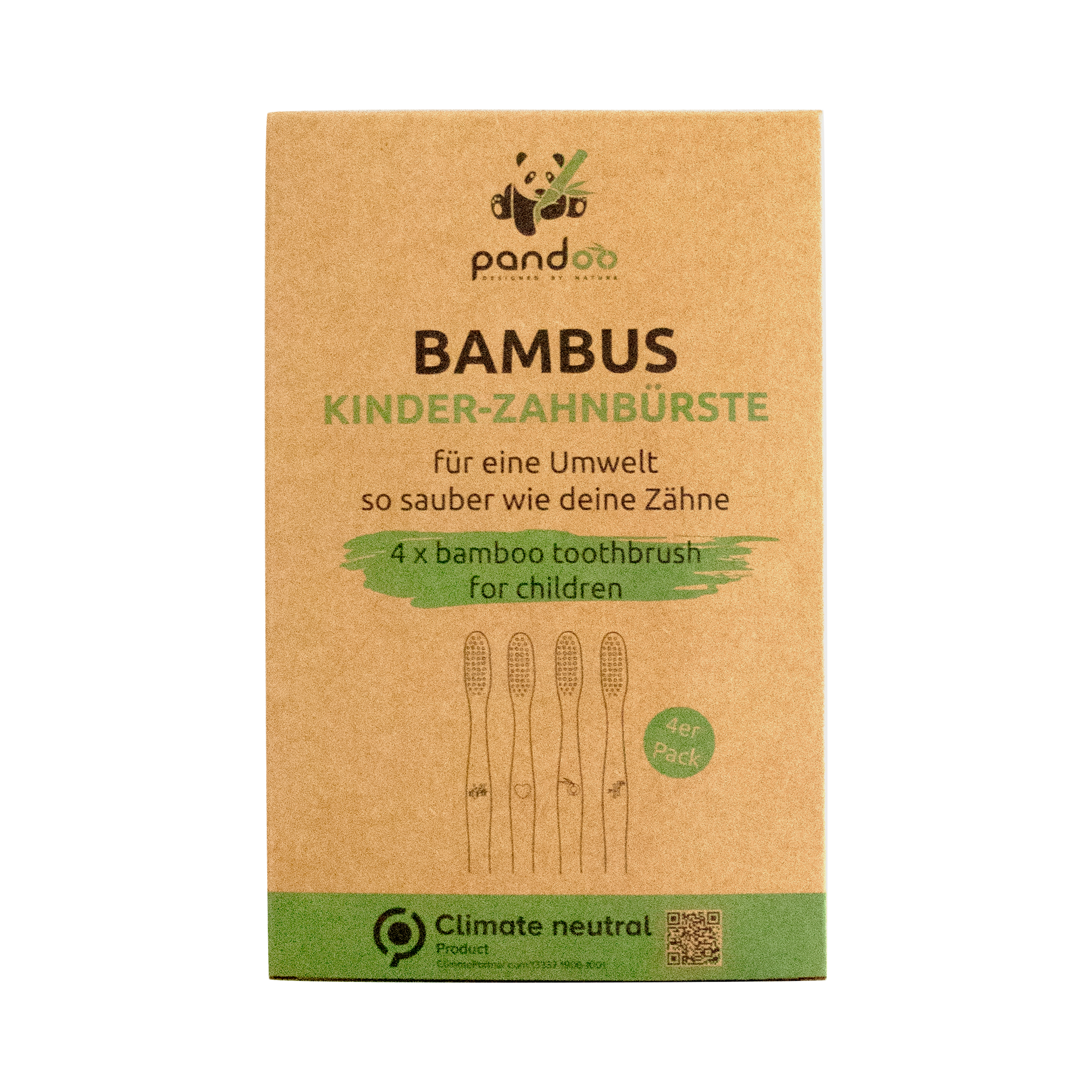 Bambus-Kinderzahnbürsten 4er Packung