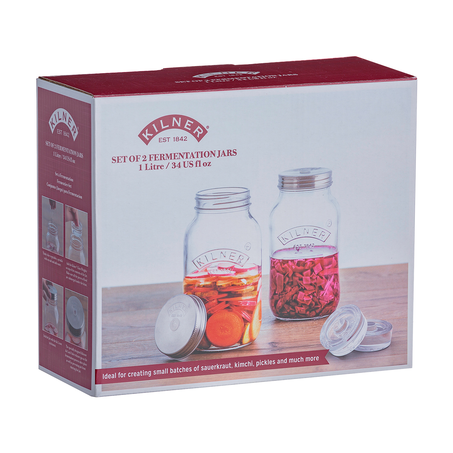 Fermentier-Set, 2 Gläser mit Silikonventil á 1000 ml