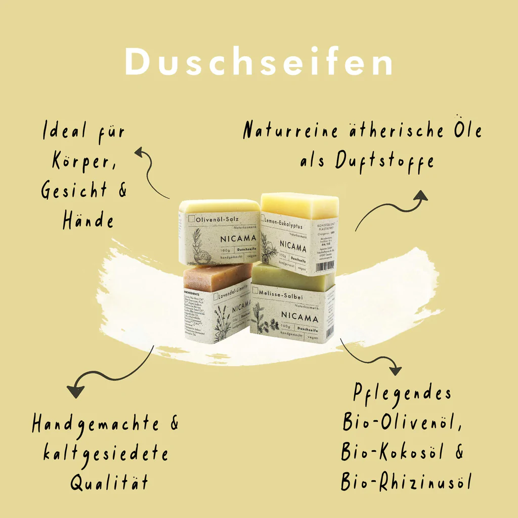 Duschseifen 4er-Set mit Seifendose